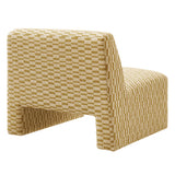 Amita Sunrise Checked Woven Fabric Armless Accent Chair - Ornate Home