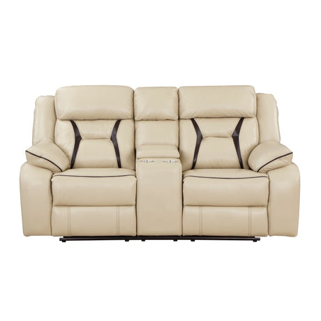 Amite Beige Double Reclining Loveseat - Ornate Home