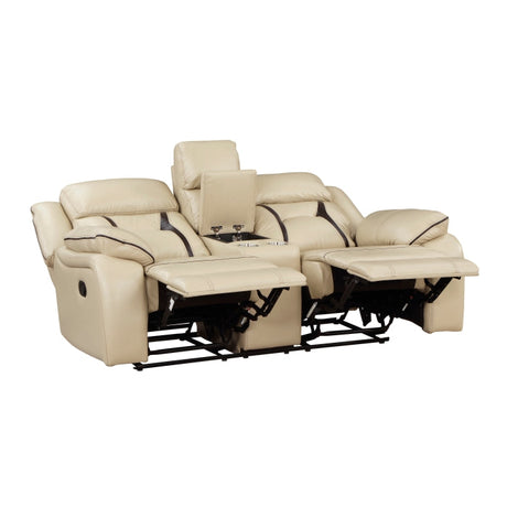Amite Beige Double Reclining Loveseat - Ornate Home