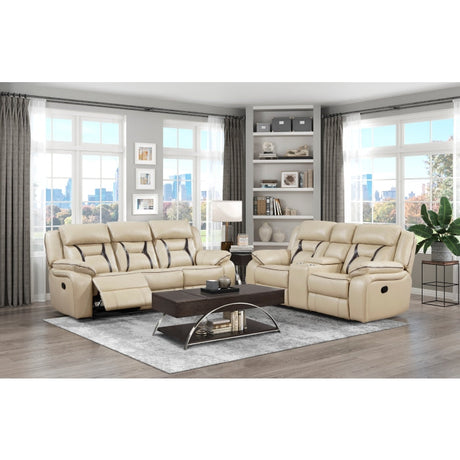Amite Beige Double Reclining Loveseat - Ornate Home