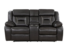 Amite Dark Gray Double Reclining Loveseat - Ornate Home
