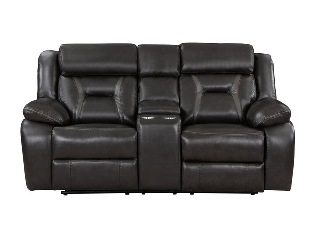 Amite Dark Gray Double Reclining Loveseat - Ornate Home