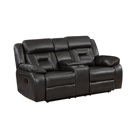 Amite Dark Gray Double Reclining Loveseat - Ornate Home