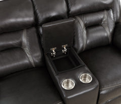 Amite Dark Gray Double Reclining Loveseat - Ornate Home
