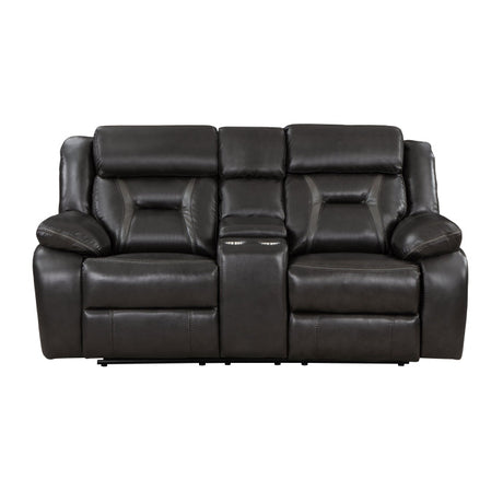 Amite Dark Gray Double Reclining Loveseat - Ornate Home
