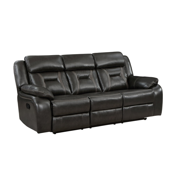 Amite Dark Gray Double Reclining Sofa - Ornate Home