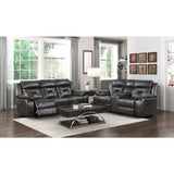 Amite Dark Gray Double Reclining Sofa - Ornate Home