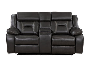Amite Dark Gray Power Double Reclining Loveseat - Ornate Home