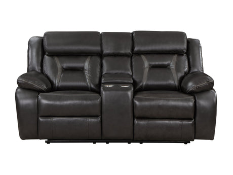 Amite Dark Gray Power Double Reclining Loveseat - Ornate Home