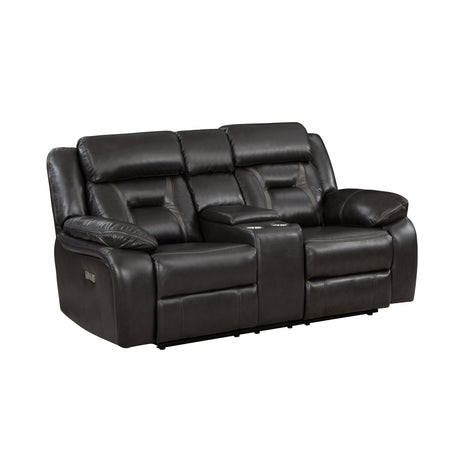 Amite Dark Gray Power Double Reclining Loveseat - Ornate Home