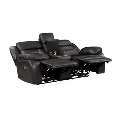 Amite Dark Gray Power Double Reclining Loveseat - Ornate Home
