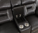 Amite Dark Gray Power Double Reclining Loveseat - Ornate Home