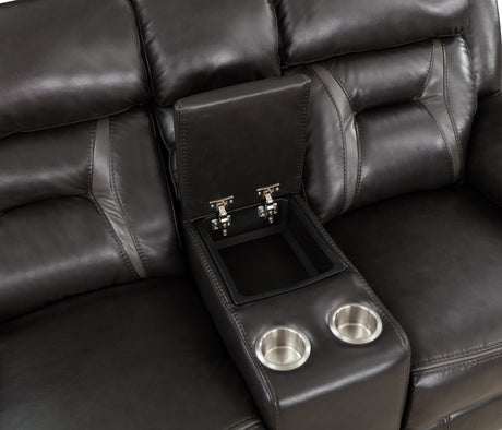 Amite Dark Gray Power Double Reclining Loveseat - Ornate Home