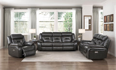 Amite Dark Gray Power Double Reclining Loveseat - Ornate Home