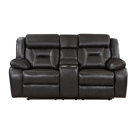 Amite Dark Gray Power Double Reclining Loveseat - Ornate Home