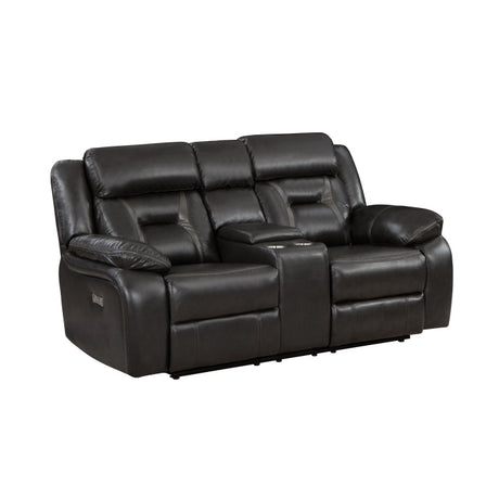 Amite Dark Gray Power Double Reclining Loveseat - Ornate Home