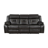 Amite Dark Gray Power Double Reclining Sofa - Ornate Home