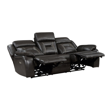 Amite Dark Gray Power Double Reclining Sofa - Ornate Home