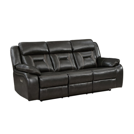 Amite Dark Gray Power Reclining Sofa and Loveseat - Ornate Home