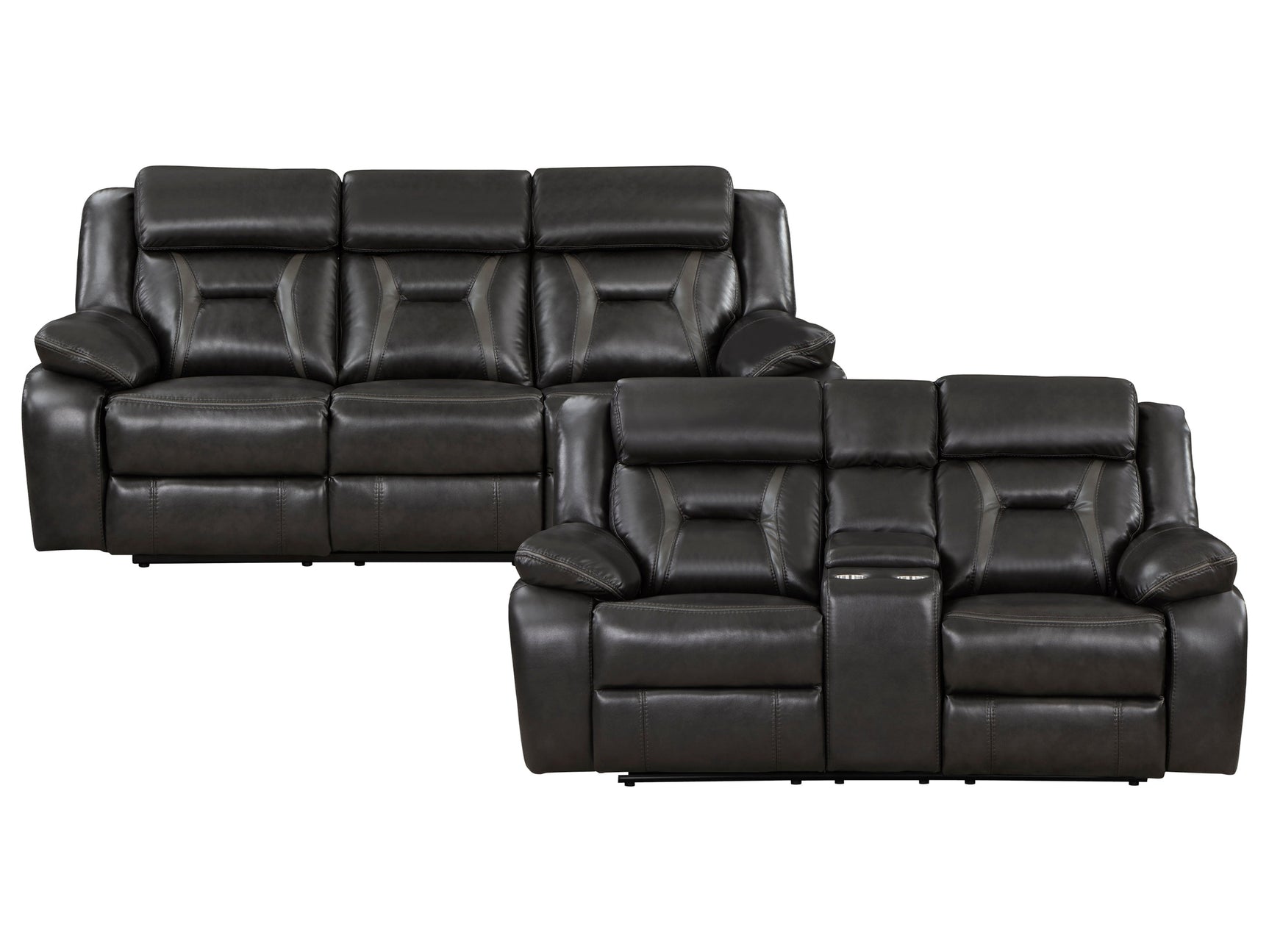 Amite Dark Gray Reclining Sofa & Loveseat - Ornate Home