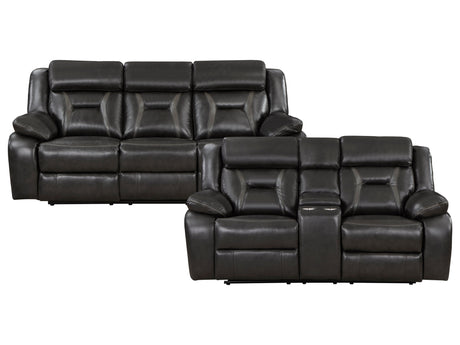 Amite Dark Gray Reclining Sofa & Loveseat - Ornate Home