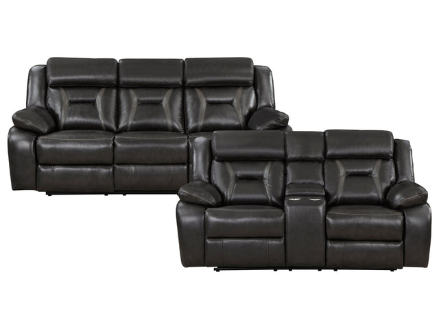 Amite Dark Gray Reclining Sofa & Loveseat - Ornate Home