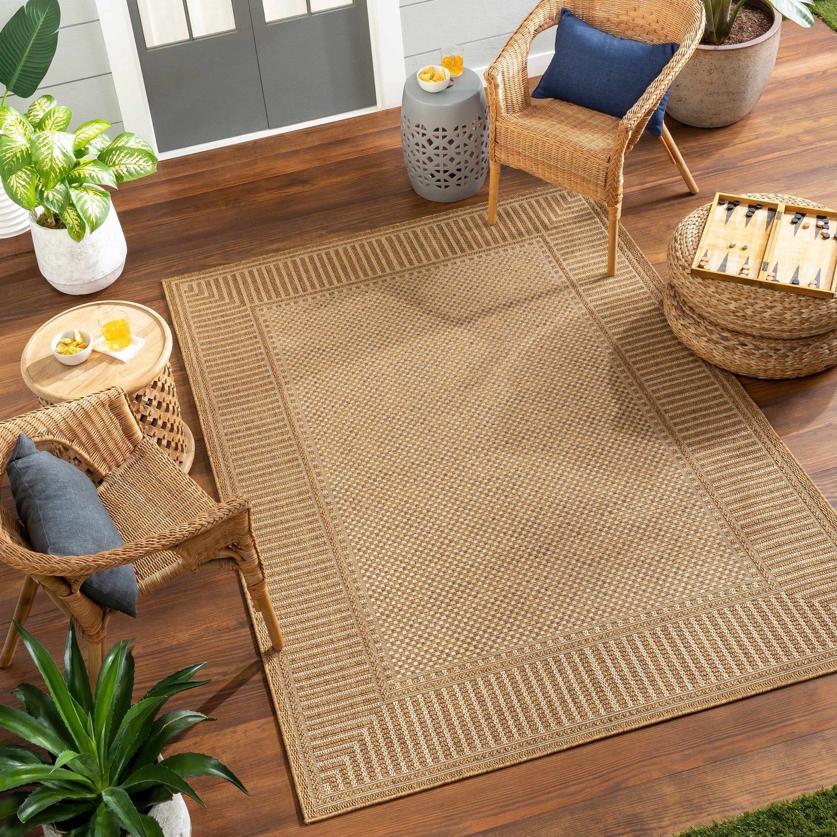 Amora Flatweave Faux Jute Outdoor Rug - Ornate Home