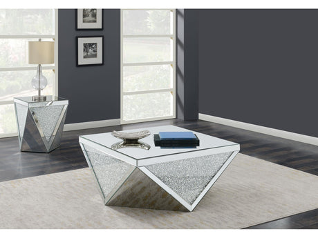 Amore Silver 2-piece Mirrored Coffee and End Table Set - Ornate Home