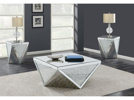 Amore Silver 3-piece Mirrored Coffee and End Table Set - Ornate Home