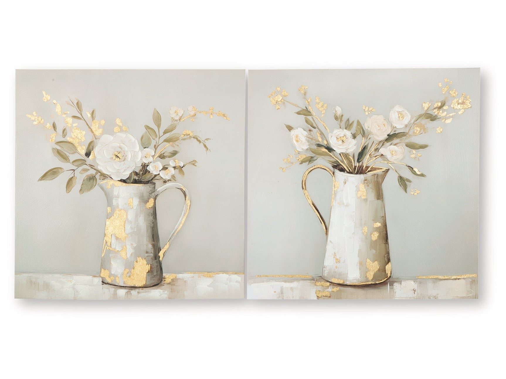Amoryville Taupe/Green/Gold Finish Wall Art Set (Set of 3) - Ornate Home
