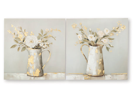 Amoryville Taupe/Green/Gold Finish Wall Art Set (Set of 3) - Ornate Home