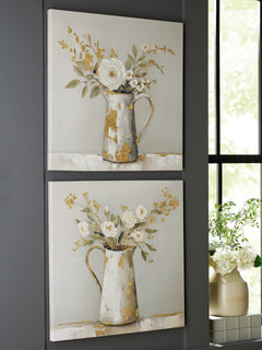 Amoryville Taupe/Green/Gold Finish Wall Art Set (Set of 3) - Ornate Home