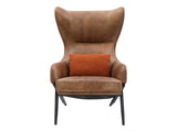 Amos Brown Leather Accent Chair - Ornate Home