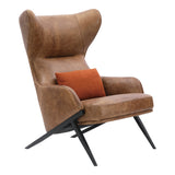 Amos Brown Leather Accent Chair - Ornate Home