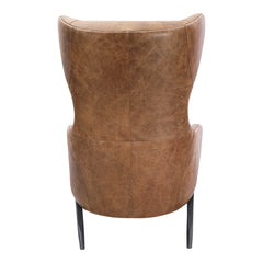 Amos Brown Leather Accent Chair - Ornate Home