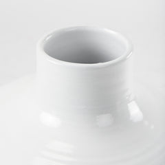 Amos White/Dark Beige 24.4"H Color Blocked Ceramic Floor Vase - Ornate Home