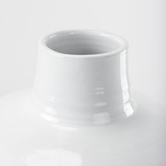 Amos White/Dark Beige 31.9"H Color Blocked Ceramic Floor Vase