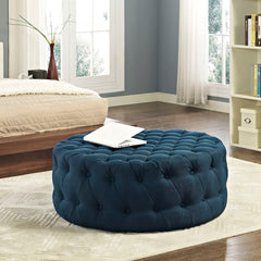 Amour Azure Upholstered Fabric Ottoman - Ornate Home