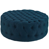 Amour Azure Upholstered Fabric Ottoman - Ornate Home