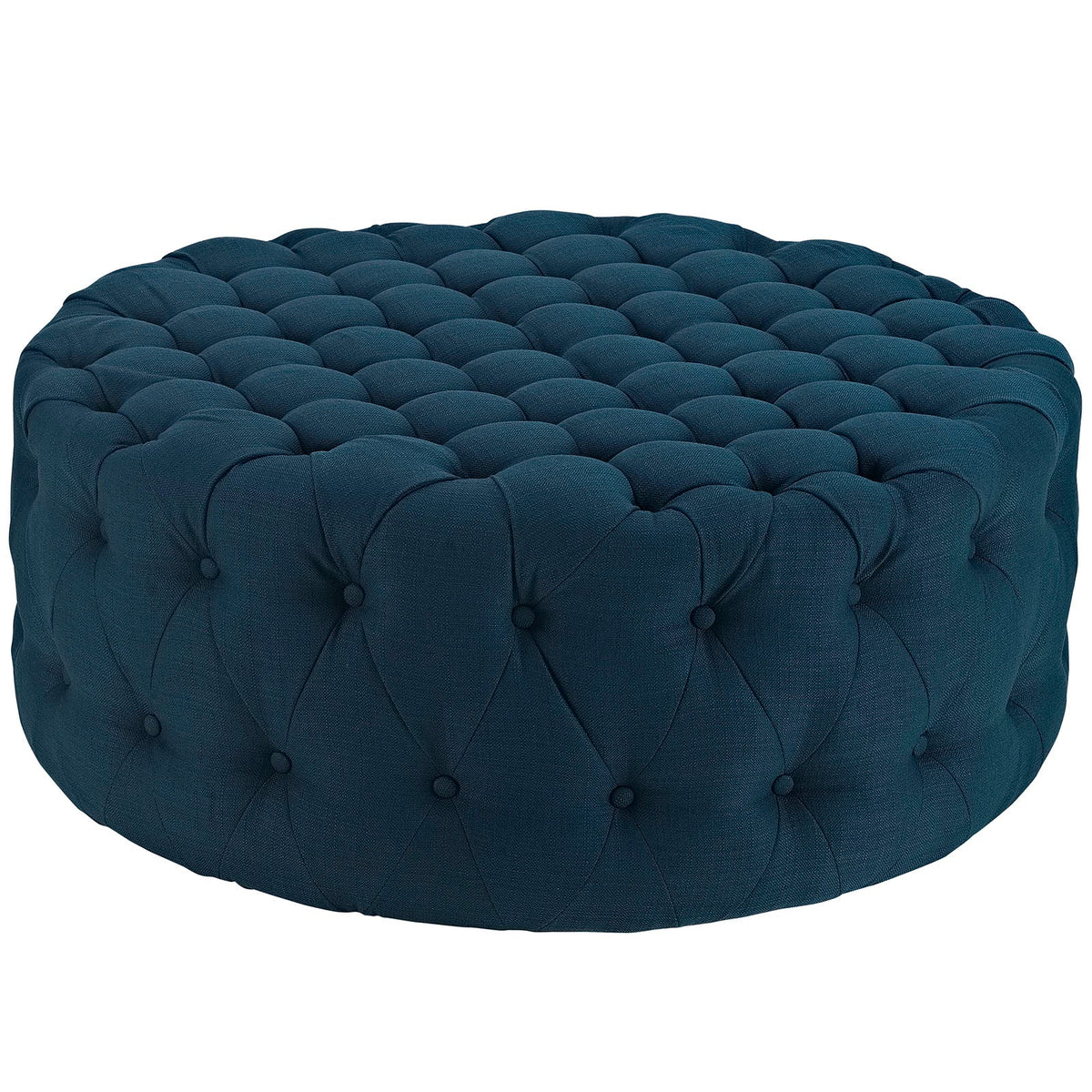 Amour Azure Upholstered Fabric Ottoman - Ornate Home