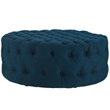 Amour Azure Upholstered Fabric Ottoman - Ornate Home