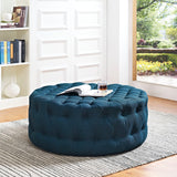 Amour Azure Upholstered Fabric Ottoman - Ornate Home