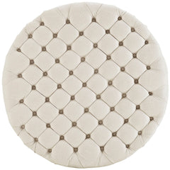 Amour Beige Upholstered Fabric Ottoman - Ornate Home