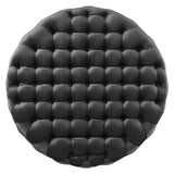 Amour Black Tufted Button Large Round Performance Velvet Ottoman - Ornate Home
