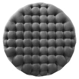 Amour Gray Tufted Button Large Round Performance Velvet Ottoman - Ornate Home