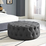 Amour Gray Upholstered Fabric Ottoman - Ornate Home