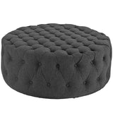 Amour Gray Upholstered Fabric Ottoman - Ornate Home