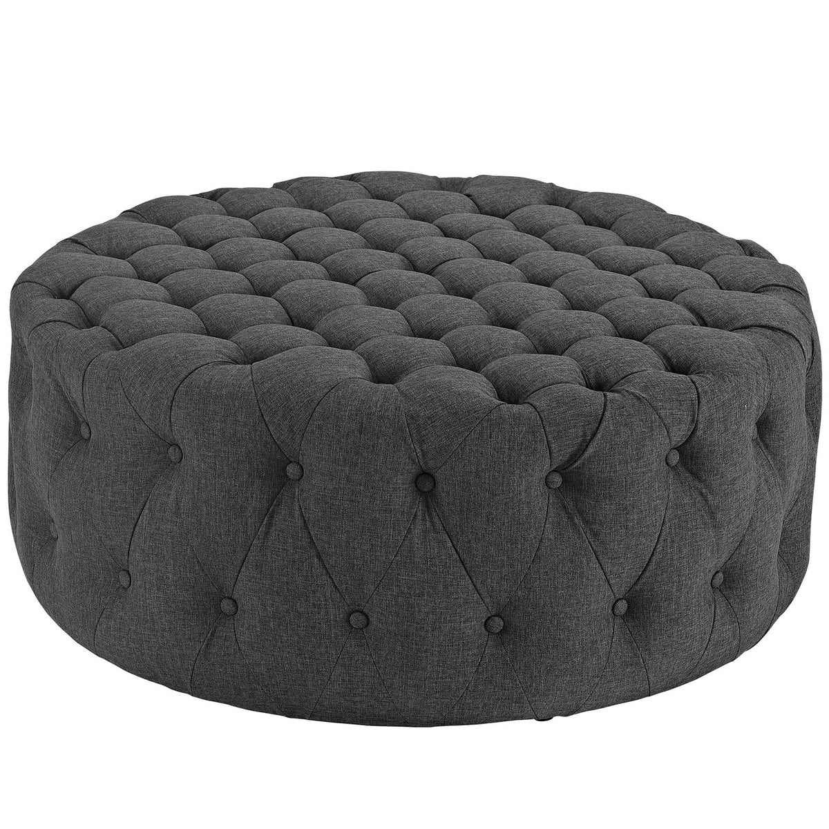 Amour Gray Upholstered Fabric Ottoman - Ornate Home