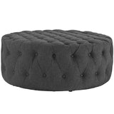 Amour Gray Upholstered Fabric Ottoman - Ornate Home