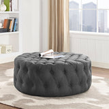 Amour Gray Upholstered Fabric Ottoman - Ornate Home